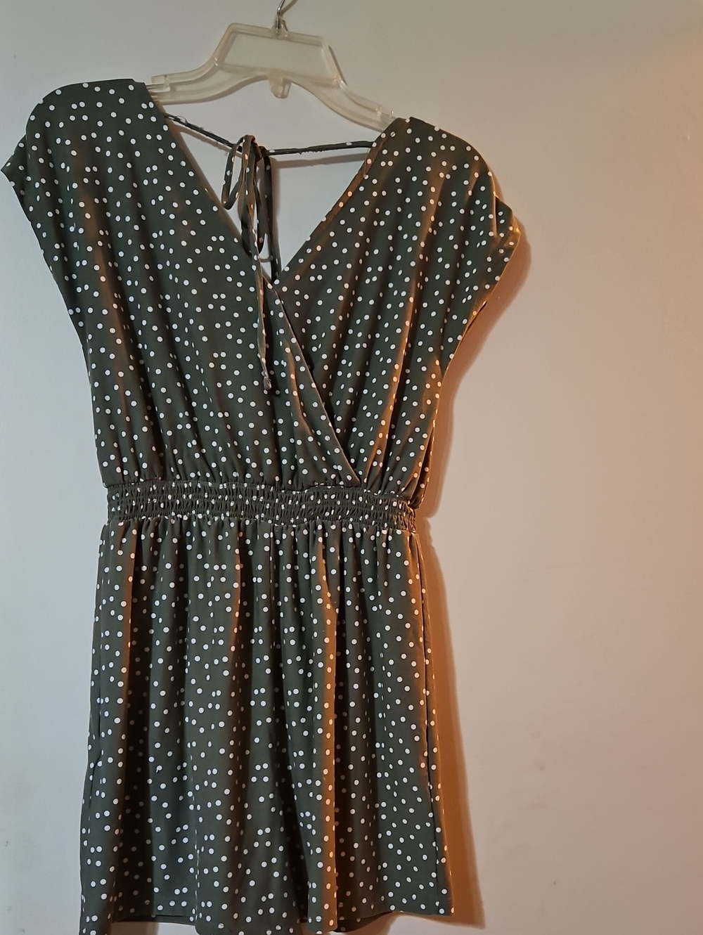 SO Olive Green Polka Dot Romper - Picture 2 of 5